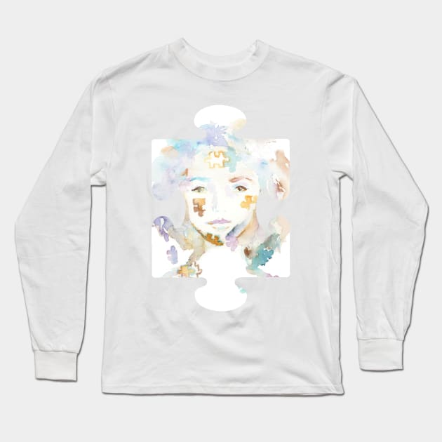 "Lexi" by Jess Buhman Autism Print Long Sleeve T-Shirt by Jess Buhman Art 